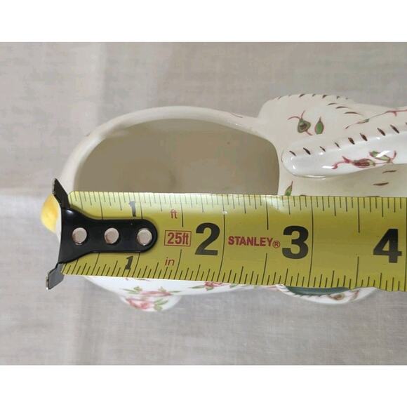 Vintage Lefton Ceramic Pottery Floral Patchwork Elephant Planter Roses Japanese - Picture 9 of 10